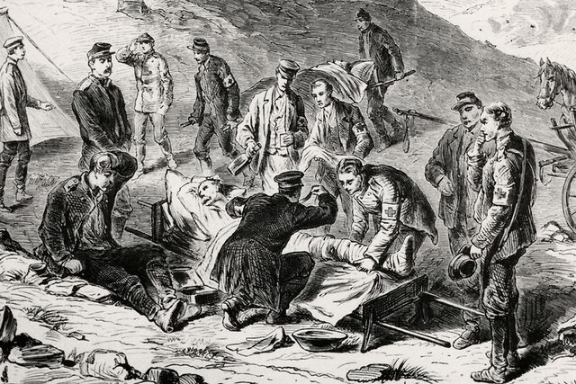 Primera convención de Ginebra por los soldados heridos en combate.