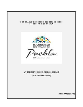 Ley Orgánica del Poder Judicial del Estado de Puebla