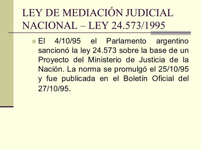 ARGENTINA - LEY DE MEDIACIÓN