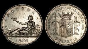 La peseta moneda única de España.