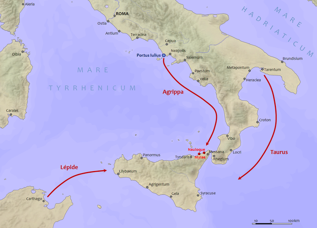 36 a.C.: BATTAGLIA DI NAULOCO (MESSINA)