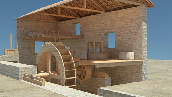 Moulin à eau pour moudre le grain