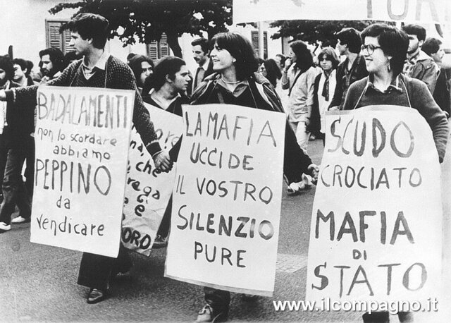 Primo anniverario del delitto  e prima manifestazione contro la mafia d'Italia
