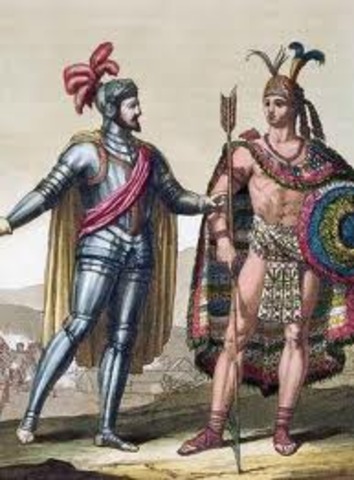 Moctezuma II Meets Cortes