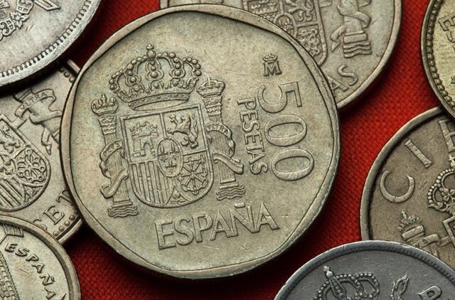 La peseta moneda única de España