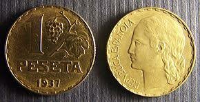 La peseta moneda única de España.