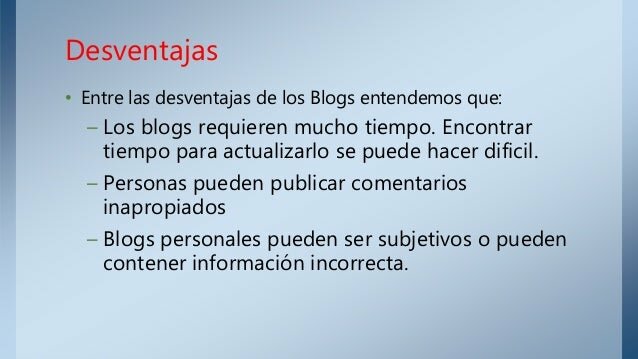Desventajas de un Blog