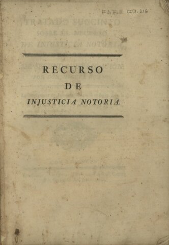 Recurso de Nulidad por Injusticia Notoria - Nueva España