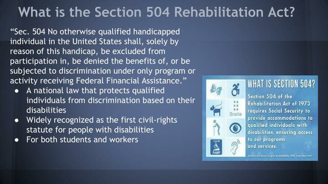 Section 504 of the Rehabilitation Act (Public Law 93-112)