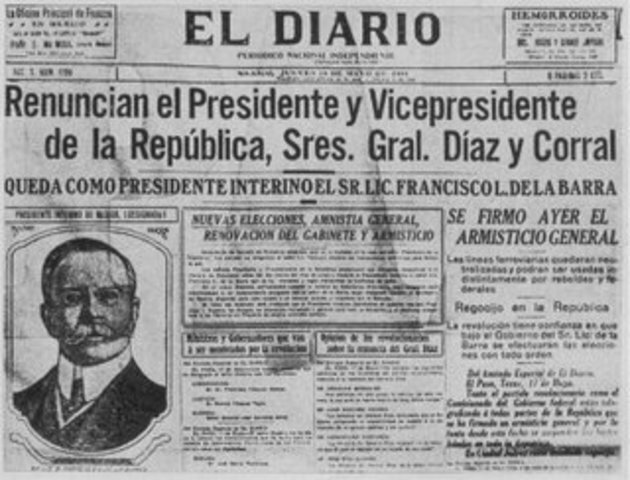 PORFIRIO DIAZ RENUNCIA A LA PRESIDENCIA
