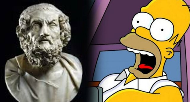 Homer escriu l'Odissea i La Ilíada