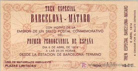 Primer ferrocarril: Barcelona - Mataró