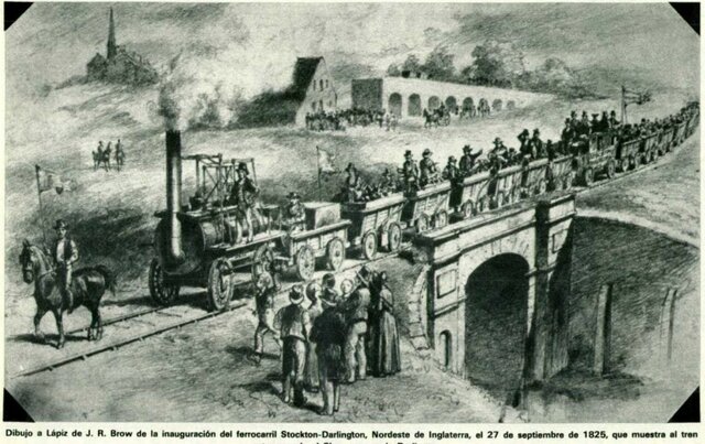 Primer ferrocarril entre Liverpool y Manchester.