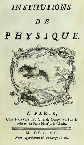 Libro intitulado Institución de física.