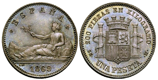 La peseta, unidad monetaria española