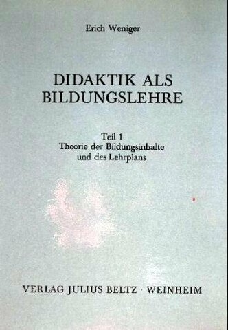 Publicación de Theorie der Bildungsinhalte und des Lehrplans