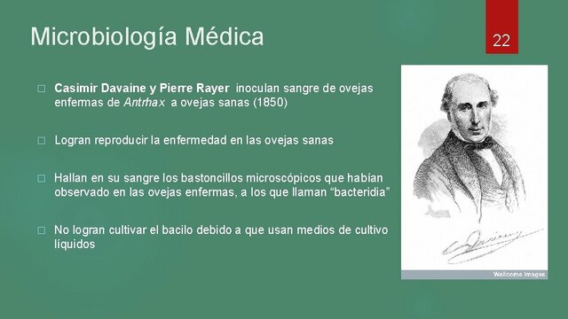 Rayer y Davaine observaron en la sangre de un cordero, pequeños cuerpos filiformes que tenían doble longitud de los glóbulos rojos