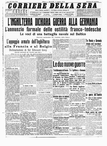 Dichiarazione di guerra dell’Inghilterra alla Germania