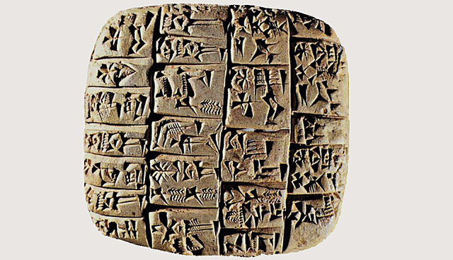 Apareix l'escriptura a Mesopotàmia. Comença l'edat antiga