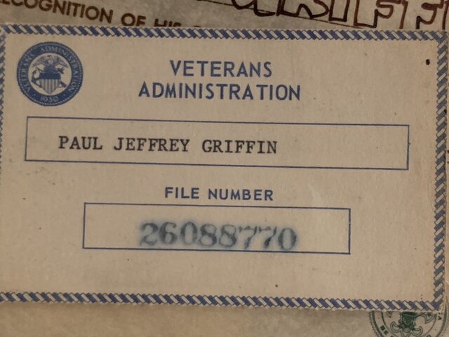 Veterans Administration Card