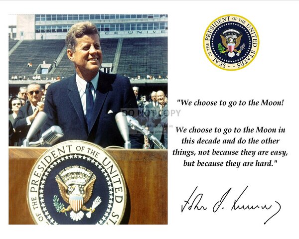 JFK's speech and commitment to getting to the moon