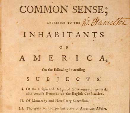 Thomas Paine writes Common Sense