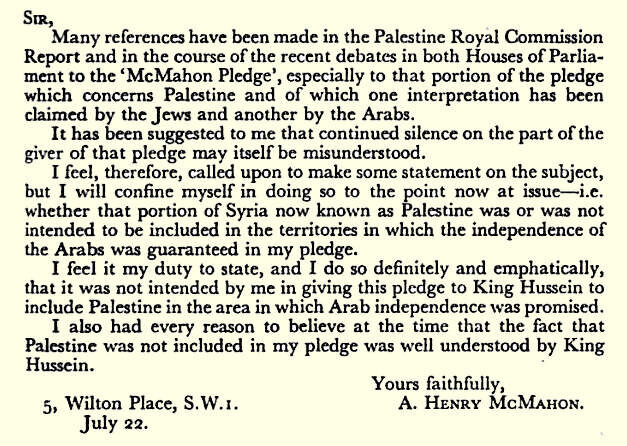 Hussein-Mcmahon Correspondence