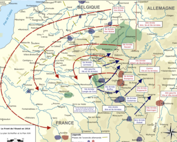 Ofensiva alemana en Bélgica hasta Verdún. Inicio del Plan Schlieffen