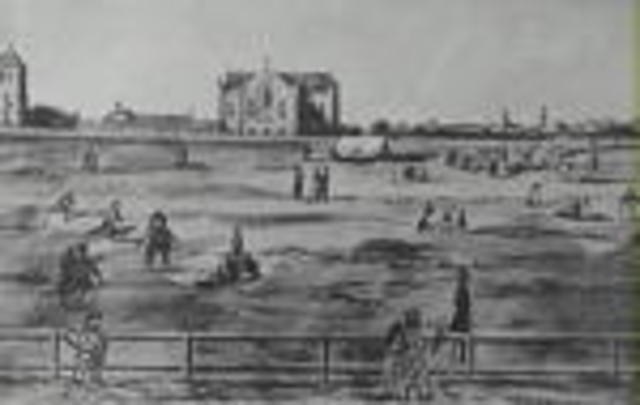 St. Mary's Cathedral, Sydney destroyed by fire.