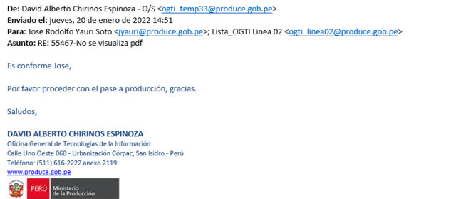 Pase a Produccion