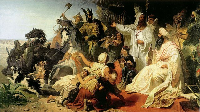 Charlemagne travels to Rome to destroy Amolo that attacked the pope