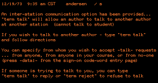 1973 TERM-Talk is invented