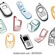 Modern retro mobile phones outline 260nw 287939291