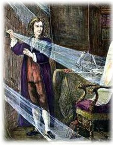 Isaac Newton discovers that white light is composed of different colors