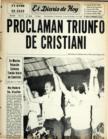 Oligarquía Salvadoreña Asume el Poder