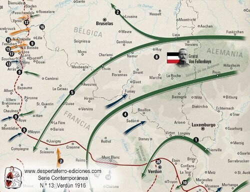 Ofensiva alemana en Bélgica hasta Verdún.