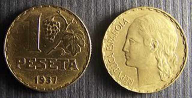 La peseta moneda única de España