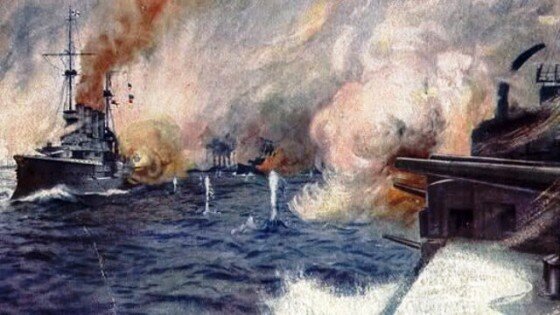 Batalla naval de las Malvinas.