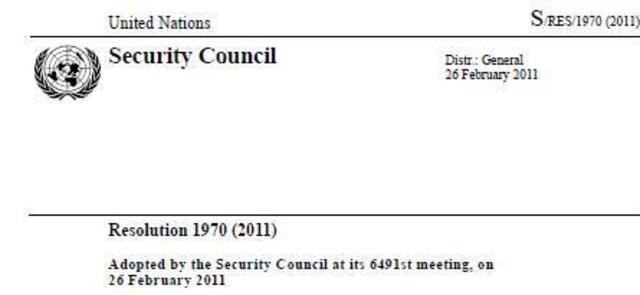 Resolución 1970 del Consejo de Seguridad de la ONU