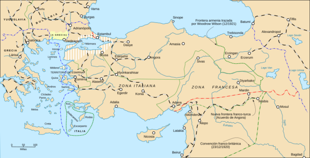 Tratado de Sévres con Turquía.