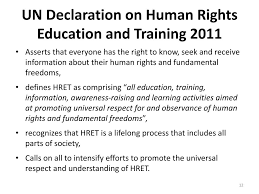 UN Declaration on Human Rights Education and Training (HRET)