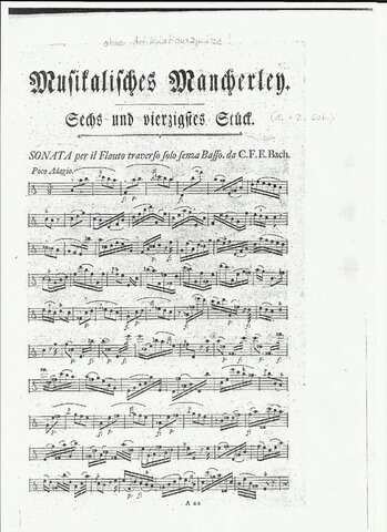 Sonata in A minor for Solo Flute, Wq 132
