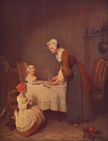 Jean- Simeón Chardin  - La bendición. (FRA). Louvre