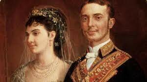 Alfonso XII se casa con María de las Mercedes de Orleans, que fallece meses más tarde. (enero)