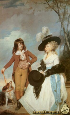 Sir Joshua Reynolds - Miss Mary Gideon y su hermano William. (ENG). Particular.