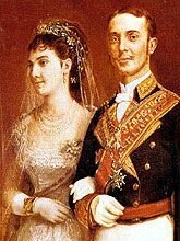 Alfonso XII se casa con María de las Mercedes de Orleans, que fallece meses más tarde (enero)