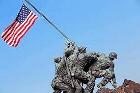 Raising the American flag