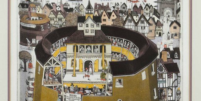 Shakespeare's Company Builds the Globe Theatre.