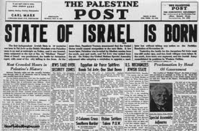 Creation of the state of Israel