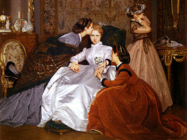 MODE DE STYLE SECOND EMPIRE, Auguste Toulmouche : La Fiancée Hésitante